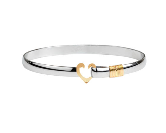 Heart Hook Bracelet - Two Tone with Gold Color Ti Wrap Titanium –  jewelhousevi