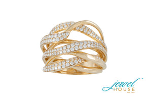 MULTI ENTWINED DIAMOND RING IN 14KT YELLOW GOLD