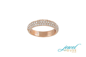 TRIO PAVE-SET DIAMOND RING IN 14KT ROSE GOLD