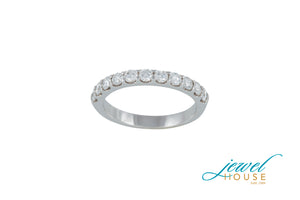 RIVIERA PAVE-SET DIAMOND RING IN 14KT WHITE GOLD