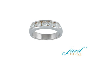 FIVE STONE CLASSIC CHANNEL-SET RING IN 14KT WHITE GOLD